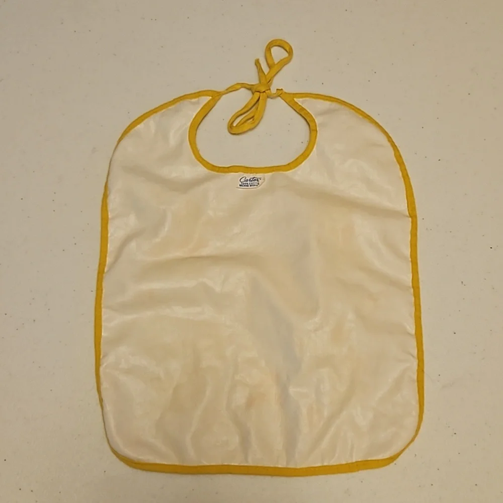 VINTAGE CARTERS BABY BIB YELLOW ORANGE WHITE